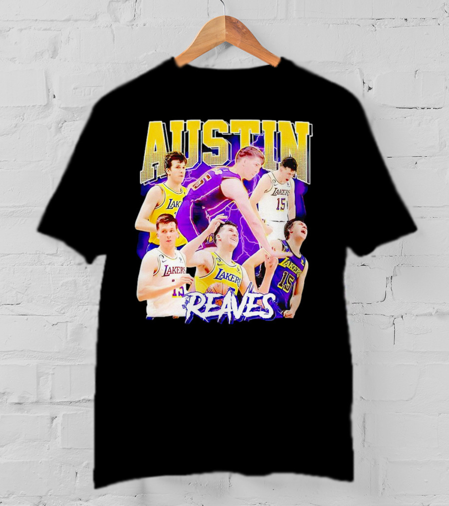 Austin Reaves Lakers Basketball Dynamic Action Collage T-Shirt