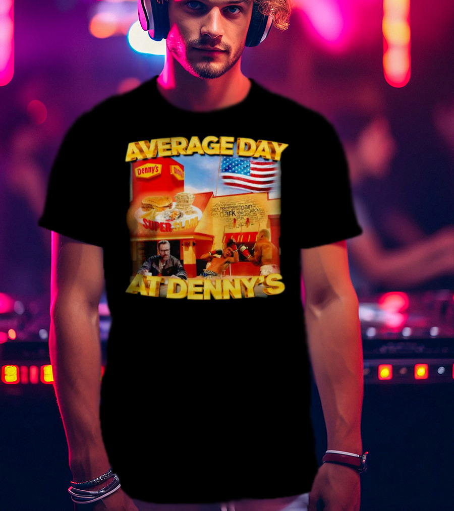 Average Day At Denny’s Super Slam Boxing American Flag T-Shirt