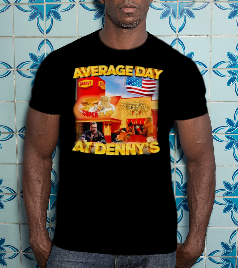 Average Day At Denny’s Super Slam Boxing American Flag T-Shirt