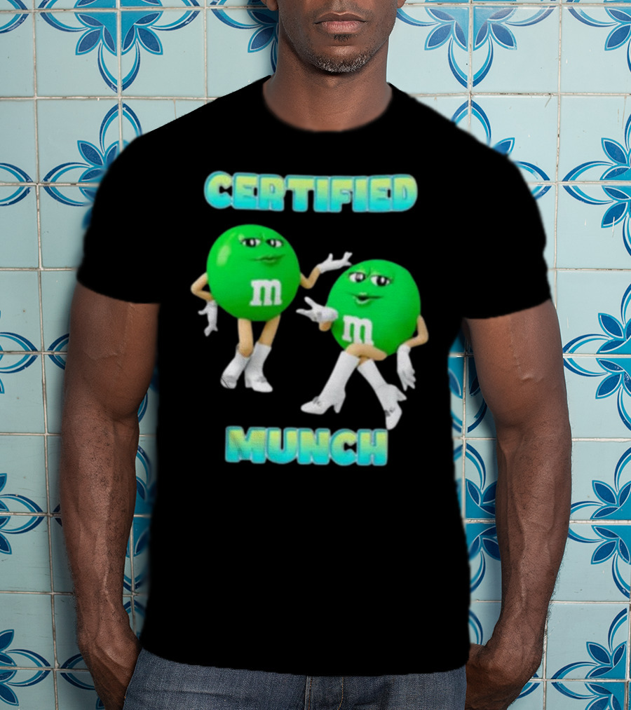 CERTIFIED MUNCH M&M Green Candy Characters Boot Pose T-Shirt
