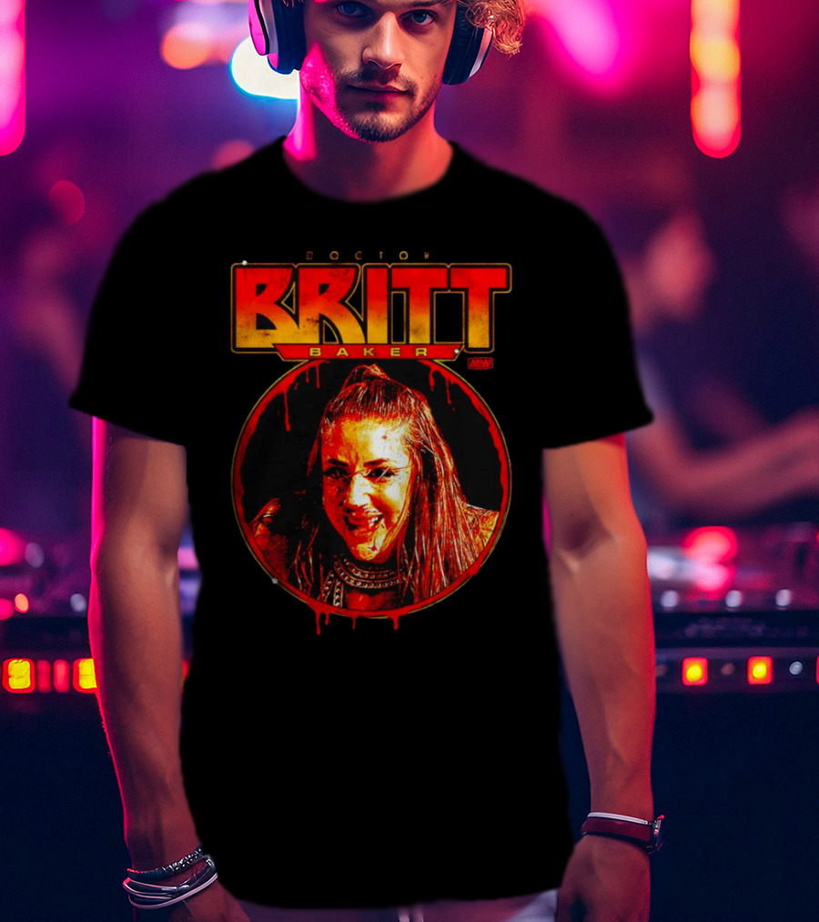 Doctor Britt Baker AEW Wrestler Portrait Rolemodel T-Shirt
