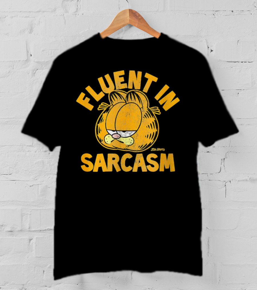 Garfield Fluent In Sarcasm Jim Davis Iconic Cat Image T-Shirt