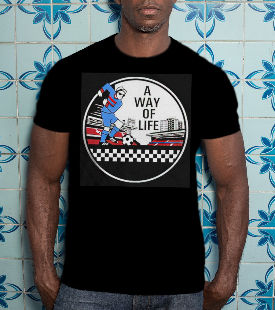 A Way Of Life Football Stadium Cityscape Soccer Player T-Shirt