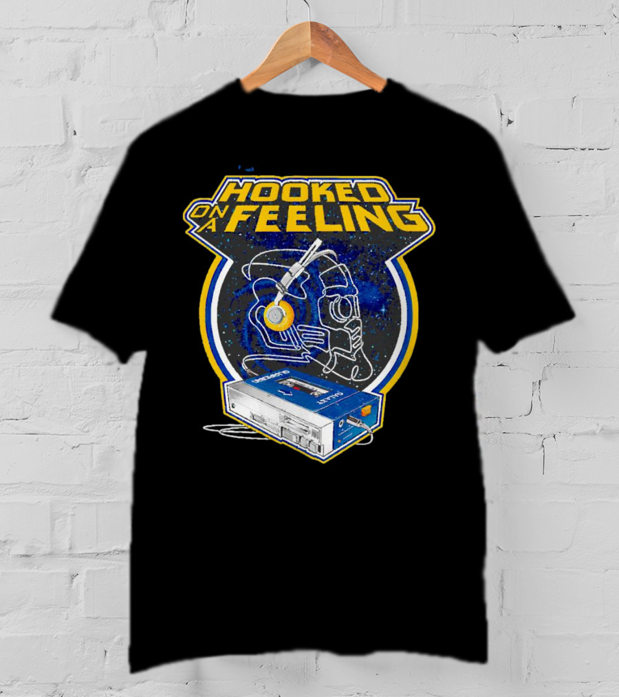 Hooked On A Feeling Cassette Tape And Headphones Space T-Shirt