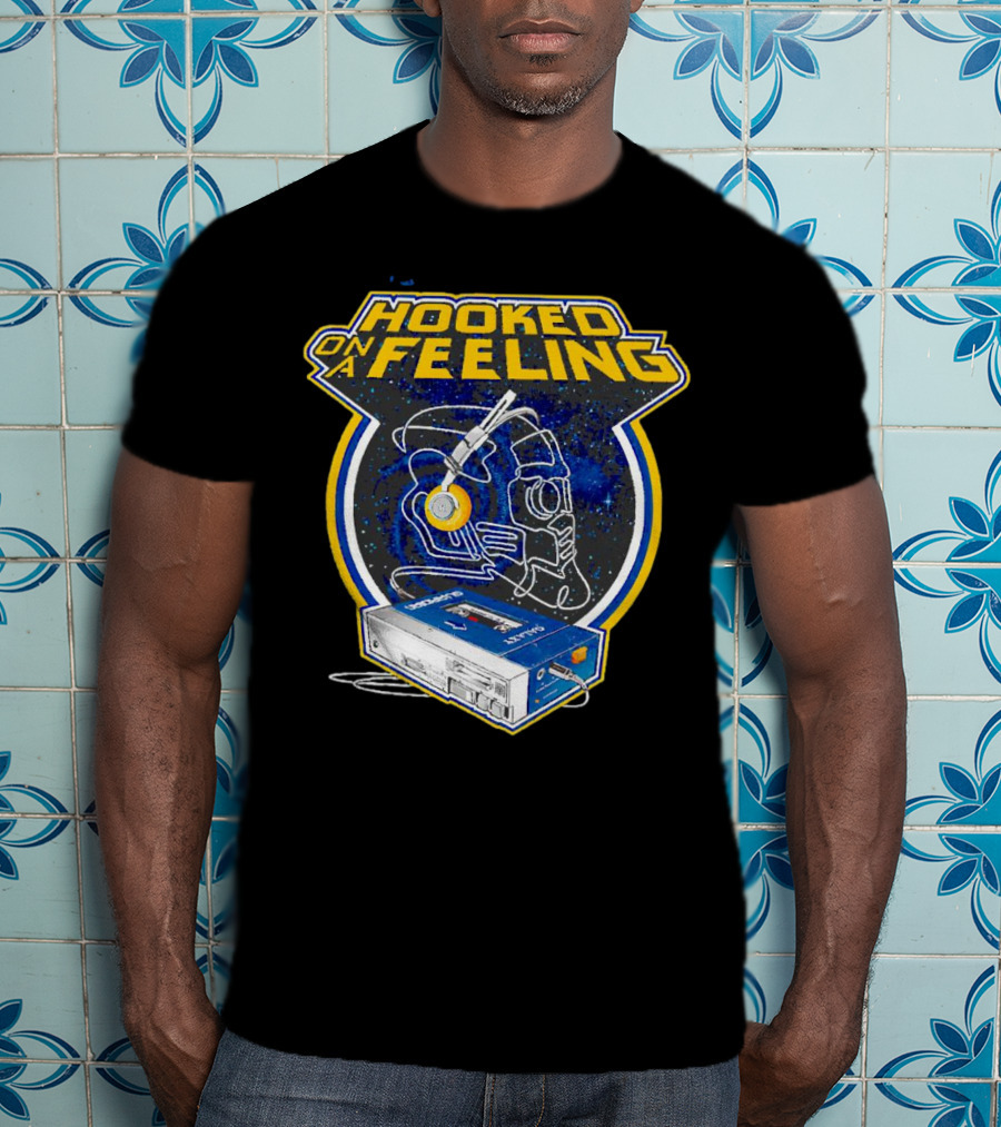 Hooked On A Feeling Cassette Tape And Headphones Space T-Shirt