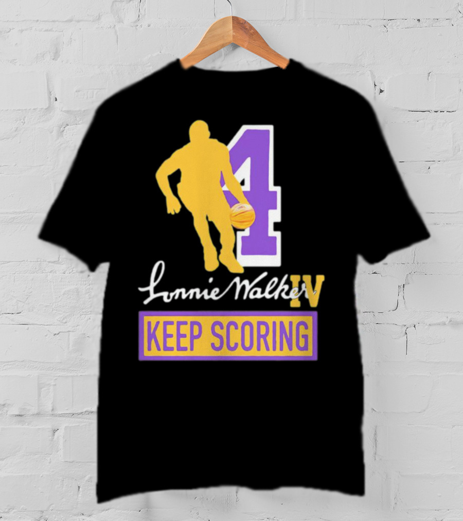 Lonnie Walker IV Keep Scoring Basketball Number 4 T-Shirt