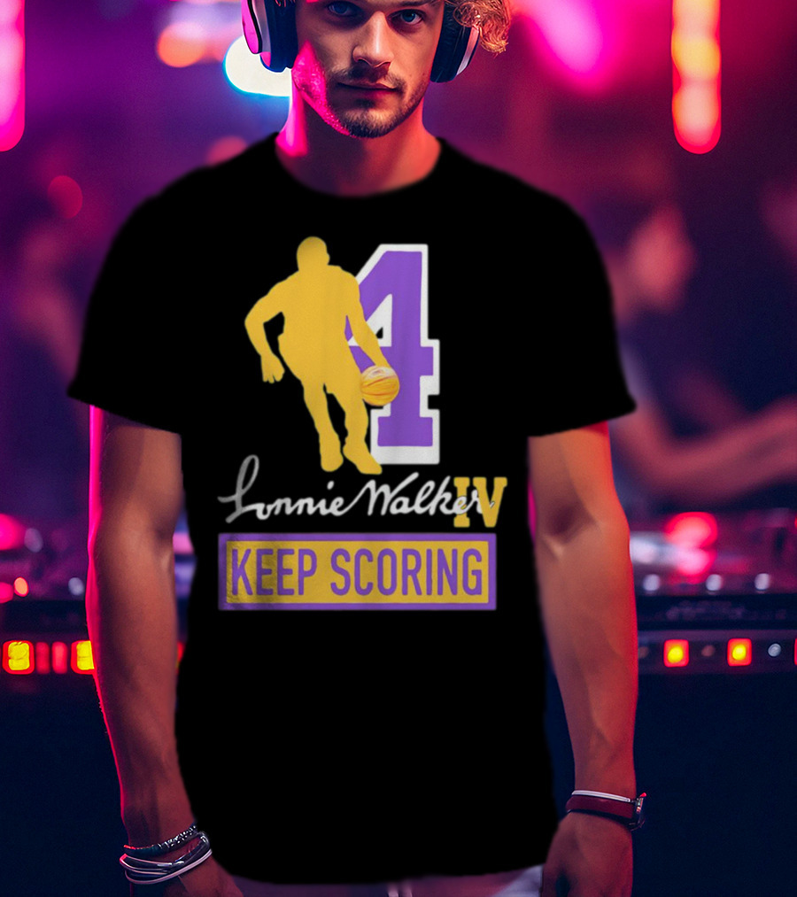 Lonnie Walker IV Keep Scoring Basketball Number 4 T-Shirt