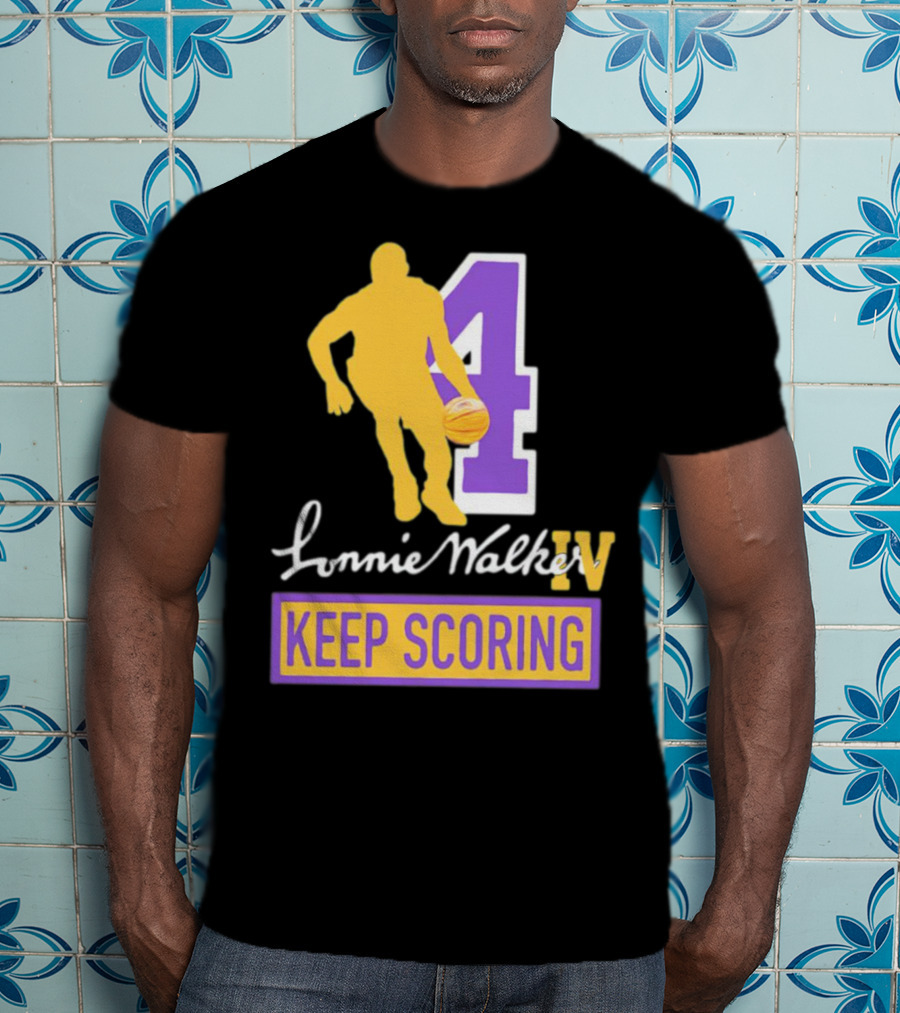 Lonnie Walker IV Keep Scoring Basketball Number 4 T-Shirt