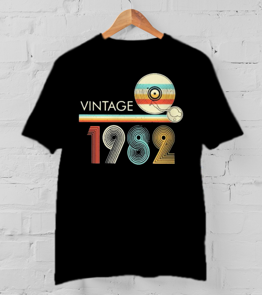 Vintage 1982 Vinyl Record T-Shirt