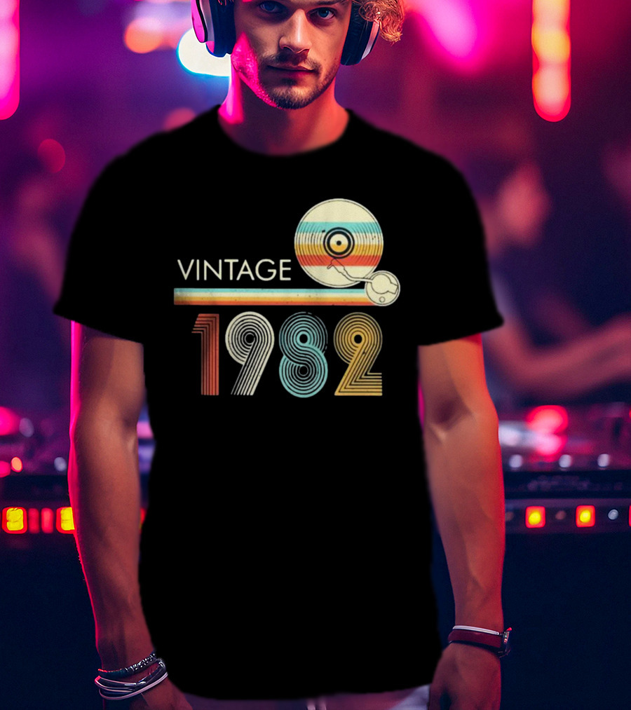 Vintage 1982 Vinyl Record T-Shirt