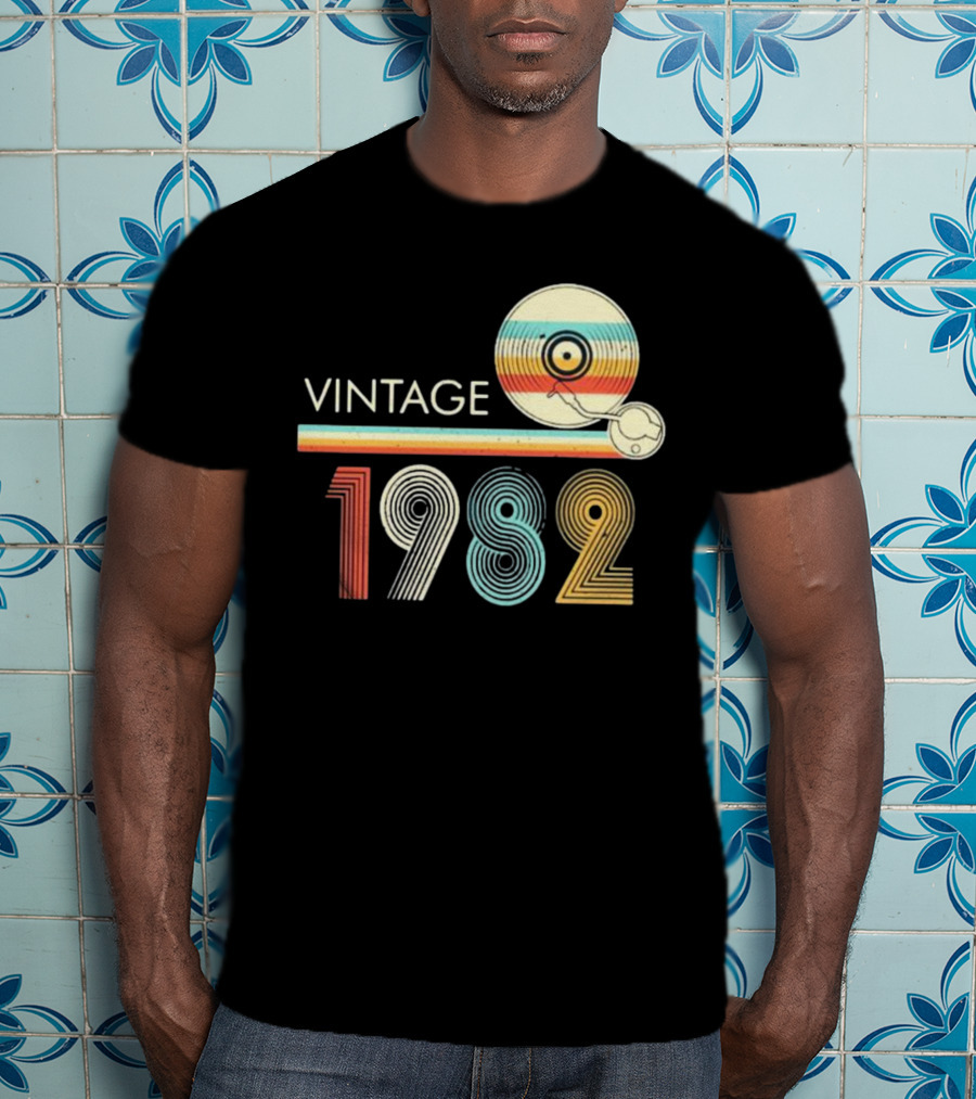 Vintage 1982 Vinyl Record T-Shirt