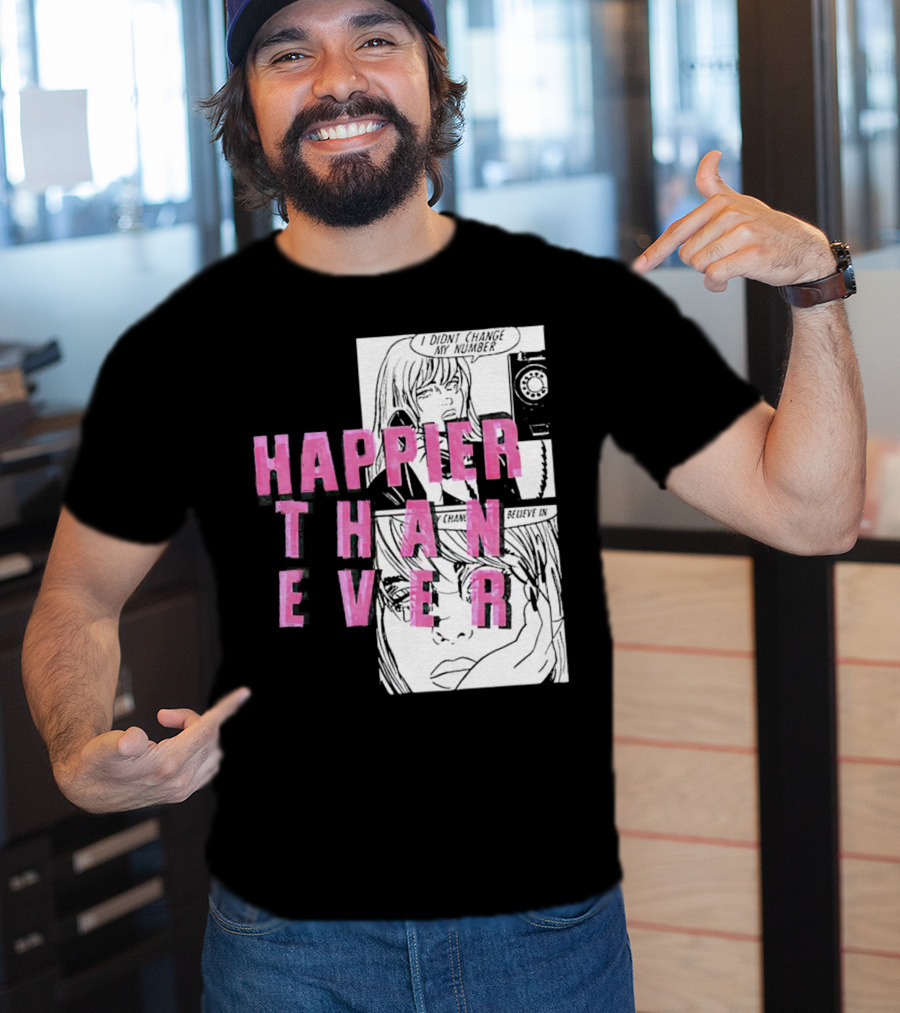Happier Than Ever Didn't Change My Number Billie Eilish Comic T-Shirt