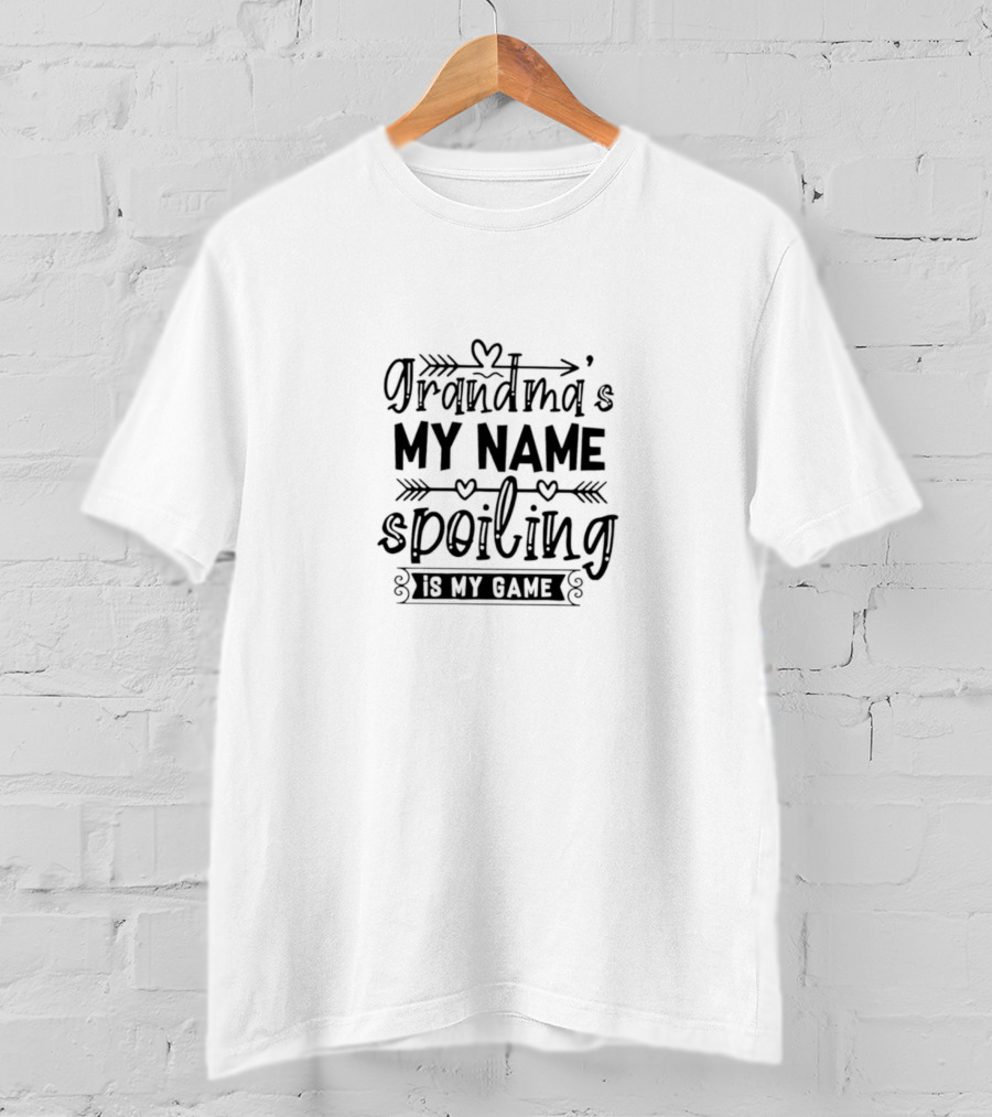 Grandma's My Name Spoiling Is My Game With Hearts And Arrows T-Shirt