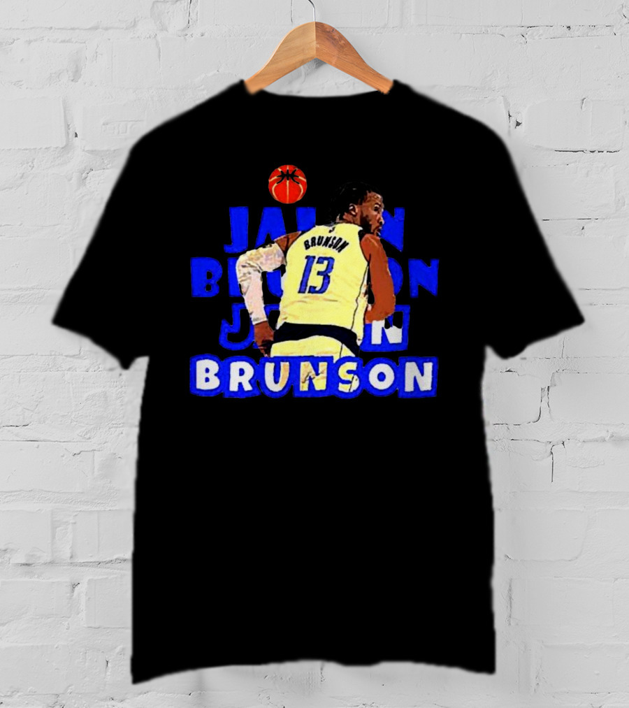 Jalen Brunson Basketball Highlight In Blue And White Jersey 13 T-Shirt