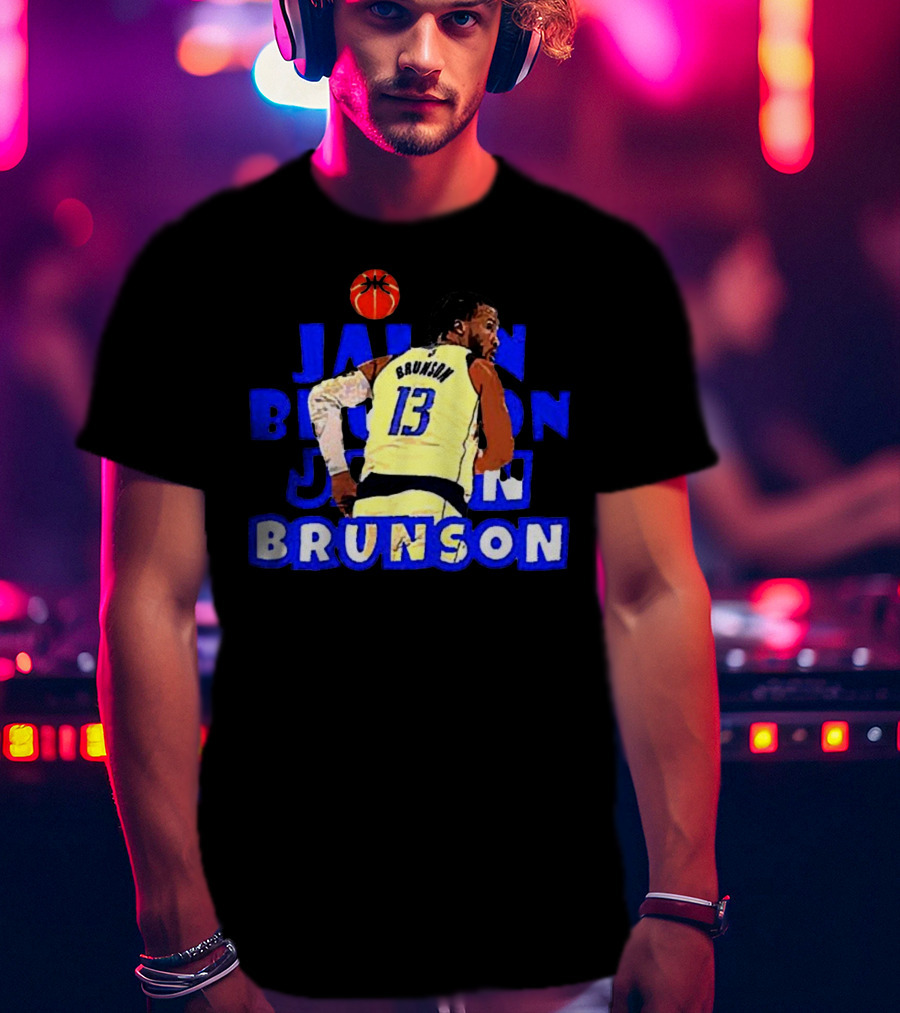 Jalen Brunson Basketball Highlight In Blue And White Jersey 13 T-Shirt