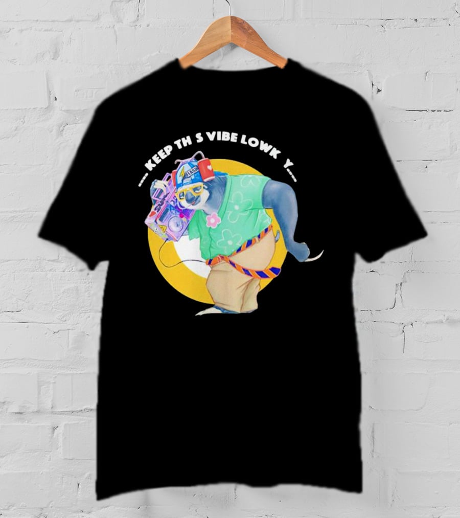 Sloth Keeping This Vibe Lowkey With Boombox And Sunglasses T-Shirt