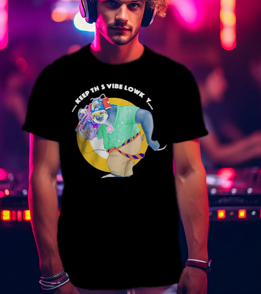 Sloth Keeping This Vibe Lowkey With Boombox And Sunglasses T-Shirt