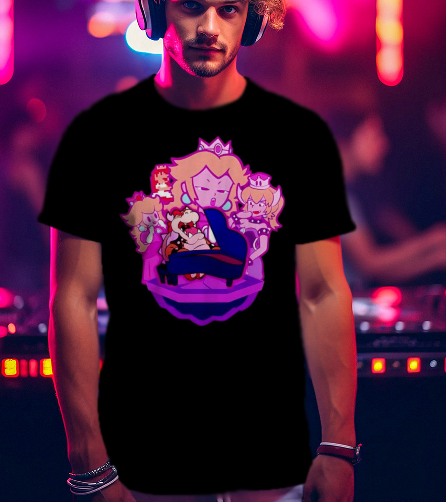 Peaches Super Mario Bros Bowser Piano Performance Oscars T-Shirt