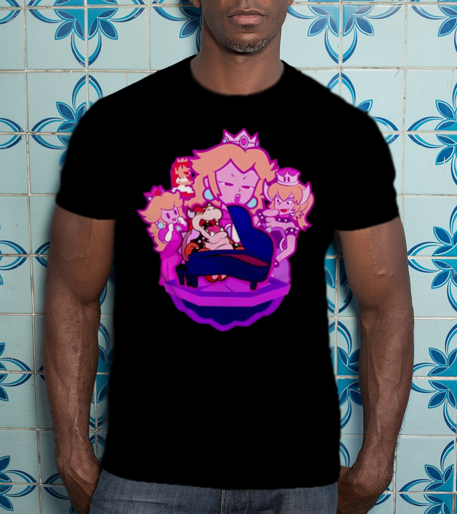 Peaches Super Mario Bros Bowser Piano Performance Oscars T-Shirt