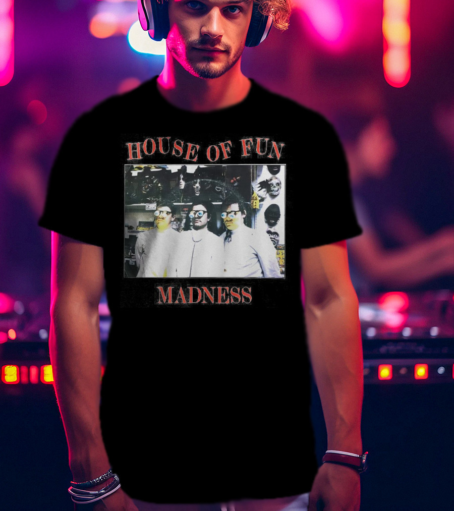 Madness House Of Fun 1980s Band Photo With Mask Collection T-Shirt
