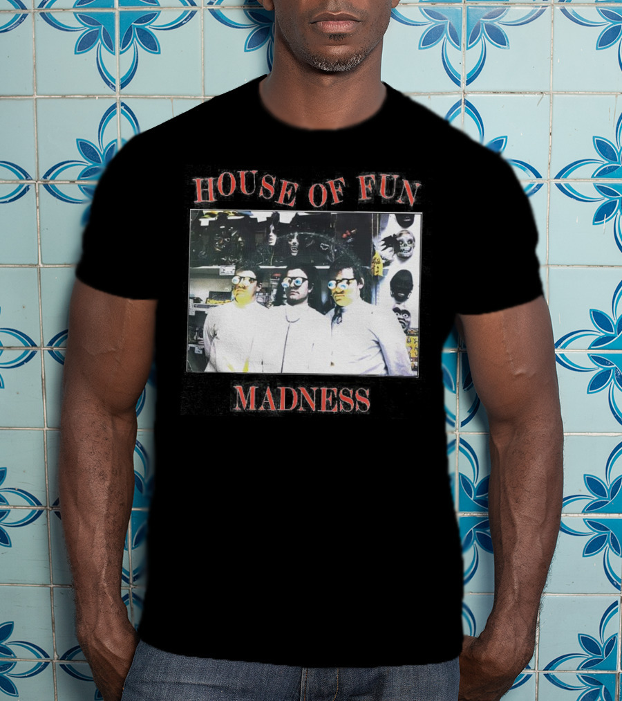 Madness House Of Fun 1980s Band Photo With Mask Collection T-Shirt