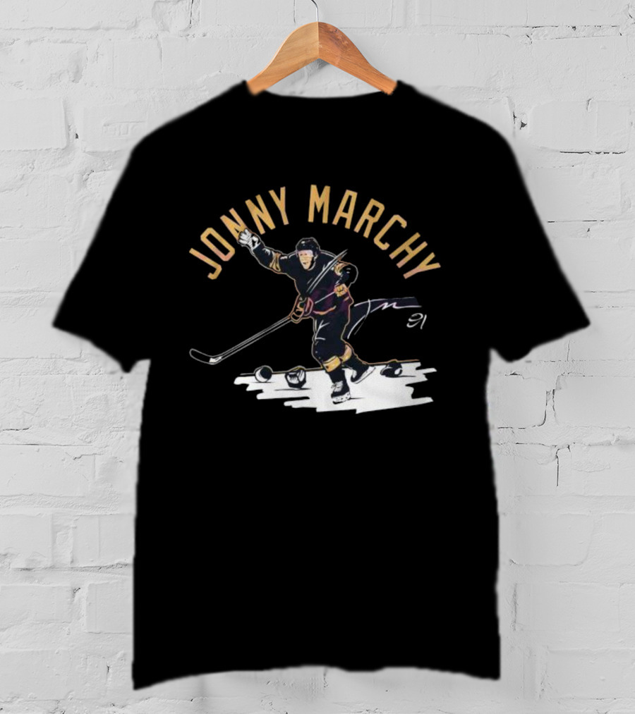 JONNY MARCHY 91 Signature Hockey Action T-Shirt