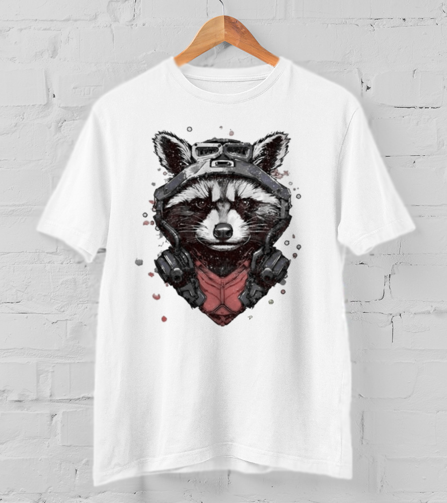 Rocket Raccoon Guardians Of The Galaxy Masked T-Shirt