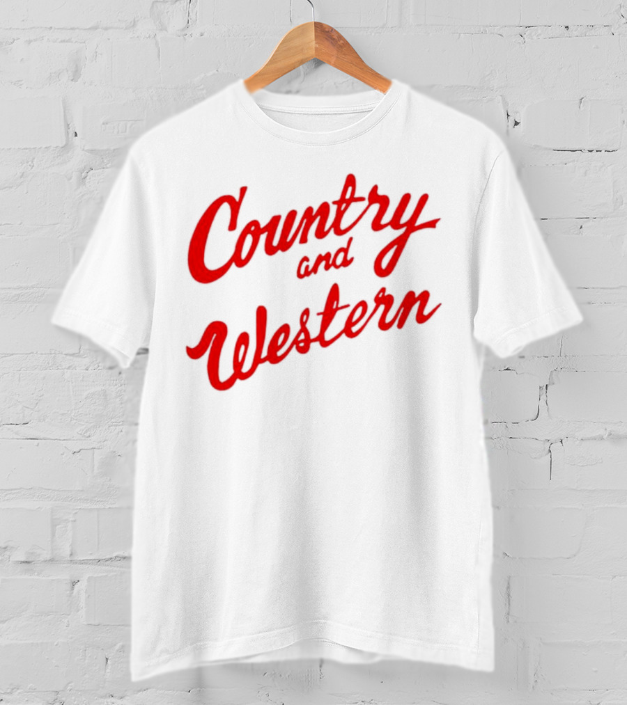 Country And Western Red Script T-Shirt