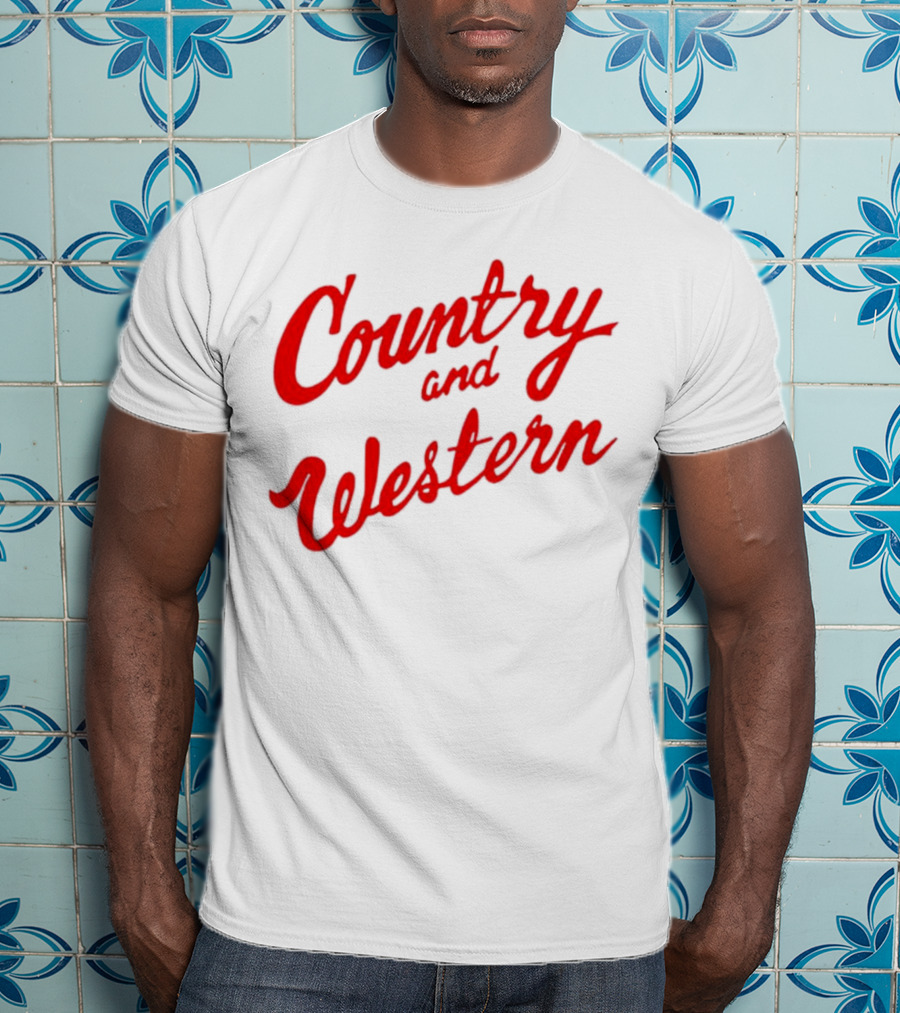 Country And Western Red Script T-Shirt