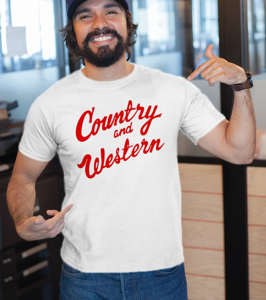 Country And Western Red Script T-Shirt