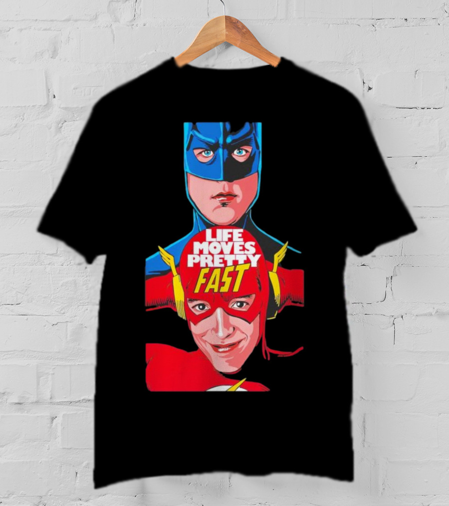 Life Moves Pretty Fast Batman And Flash Crossover T-Shirt