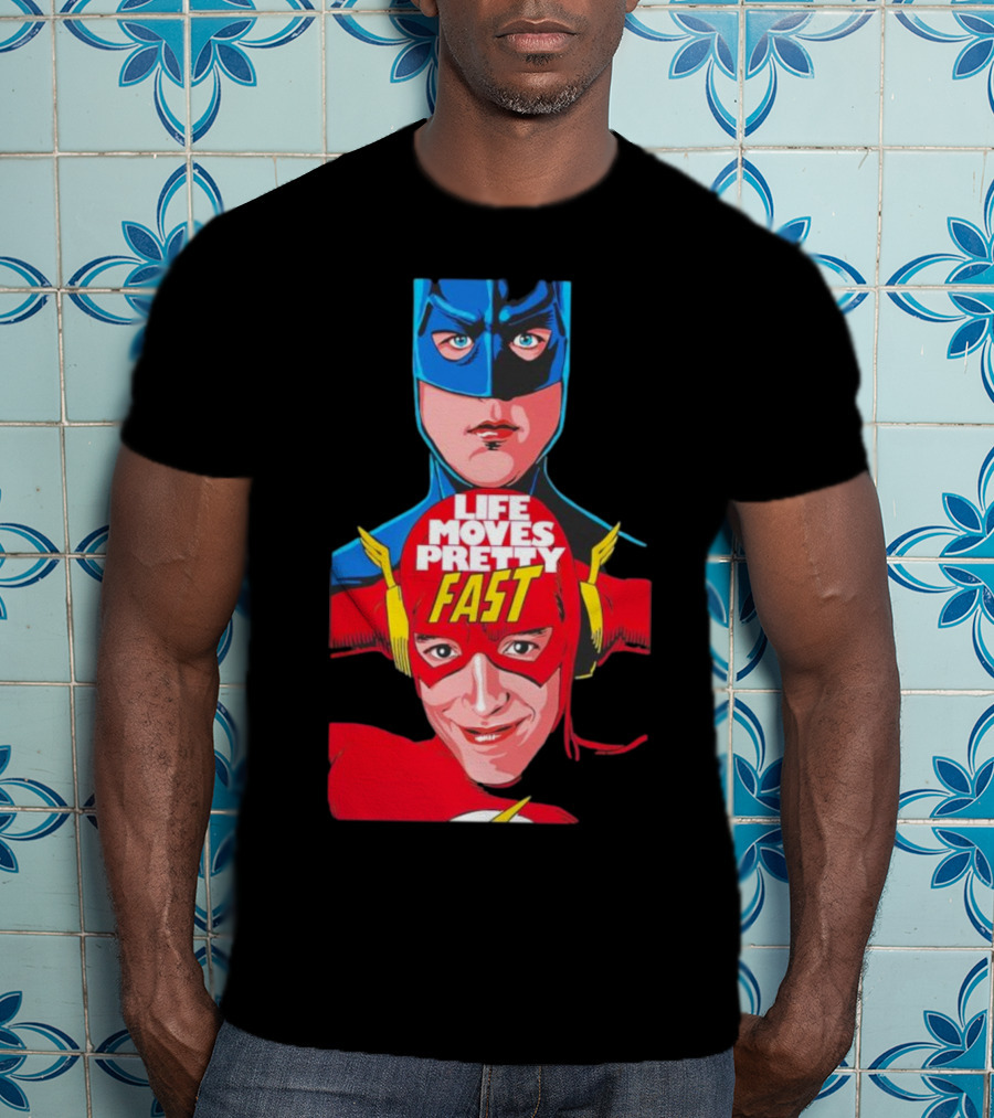 Life Moves Pretty Fast Batman And Flash Crossover T-Shirt