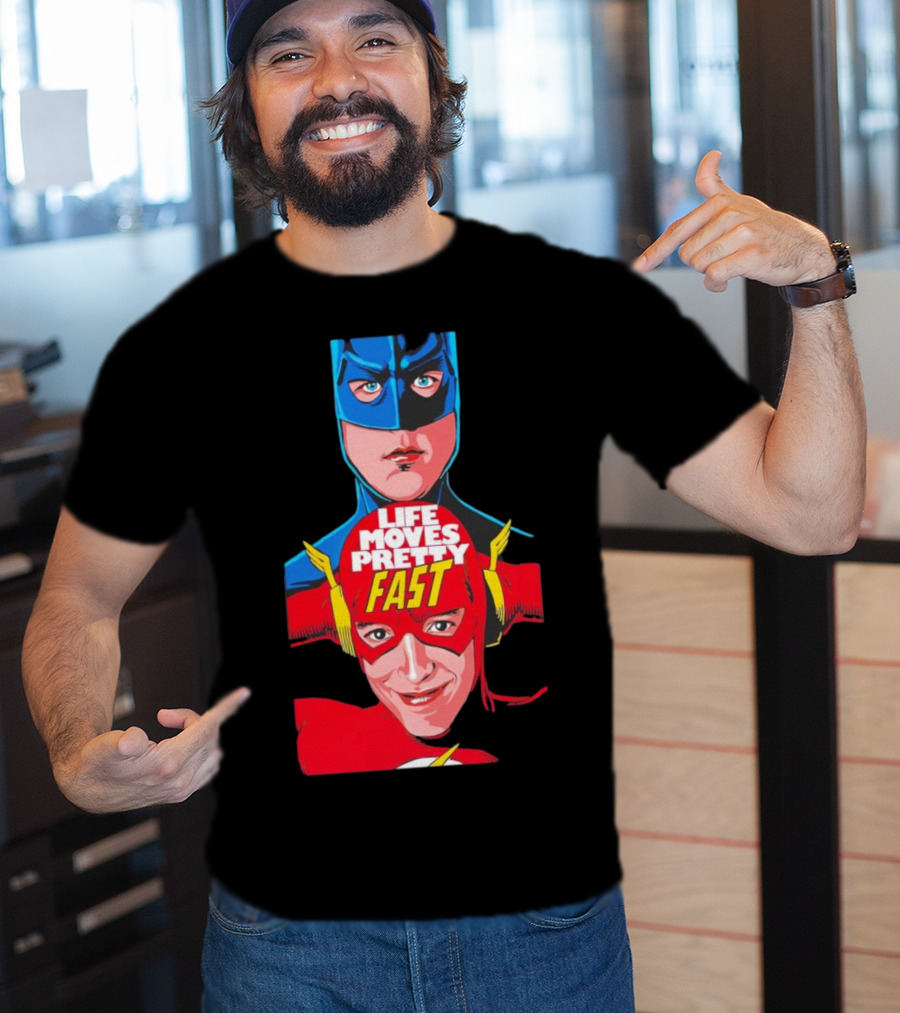 Life Moves Pretty Fast Batman And Flash Crossover T-Shirt