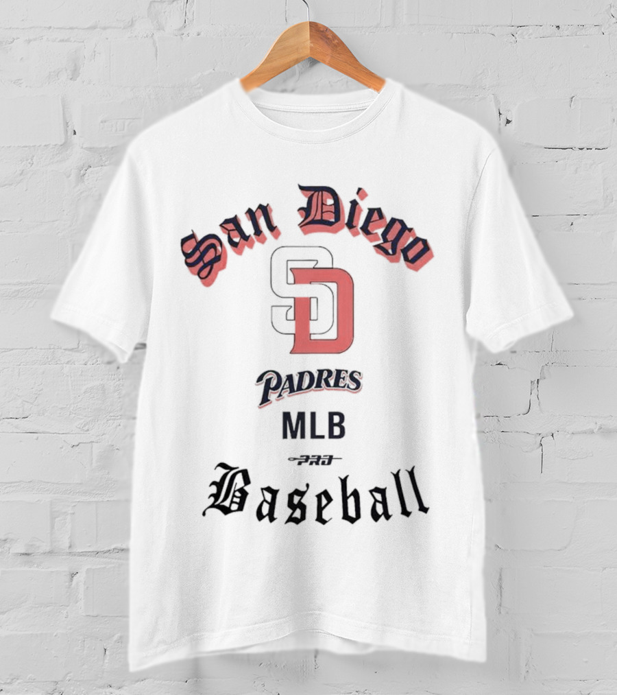 San Diego Padres Cooperstown Collection Old English MLB Baseball T-Shirt