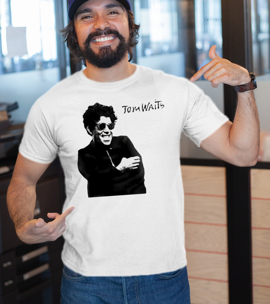Tom Waits Black And White Sunglasses T-Shirt
