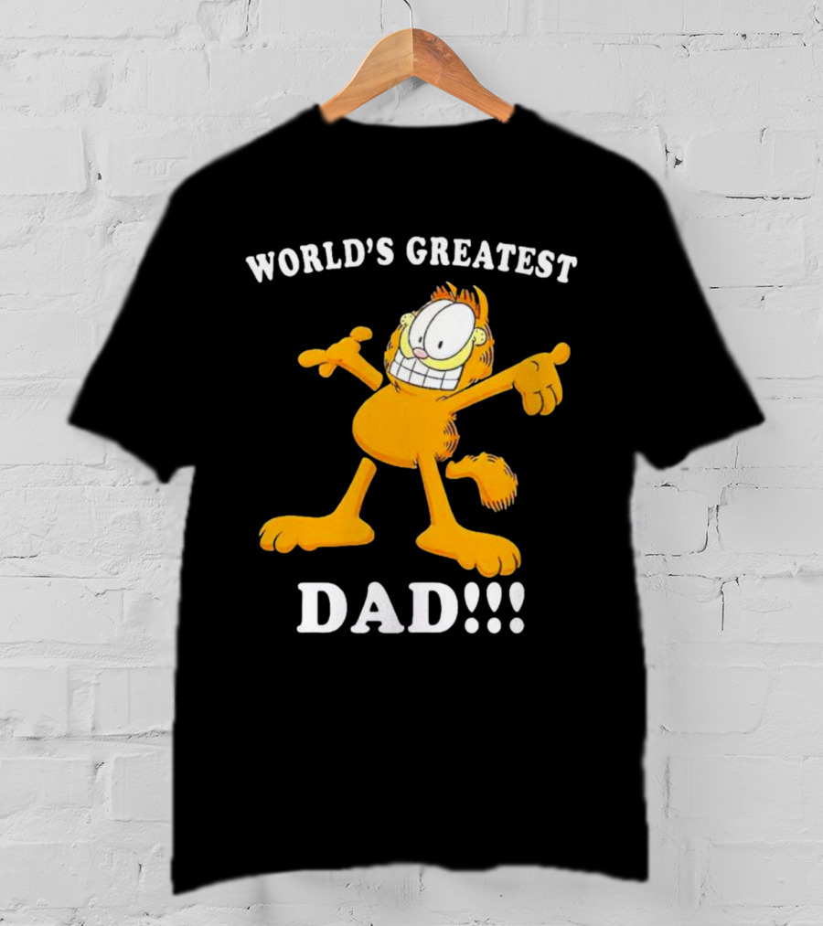 World's Greatest Dad Garfield Enthusiastic Pose T-Shirt