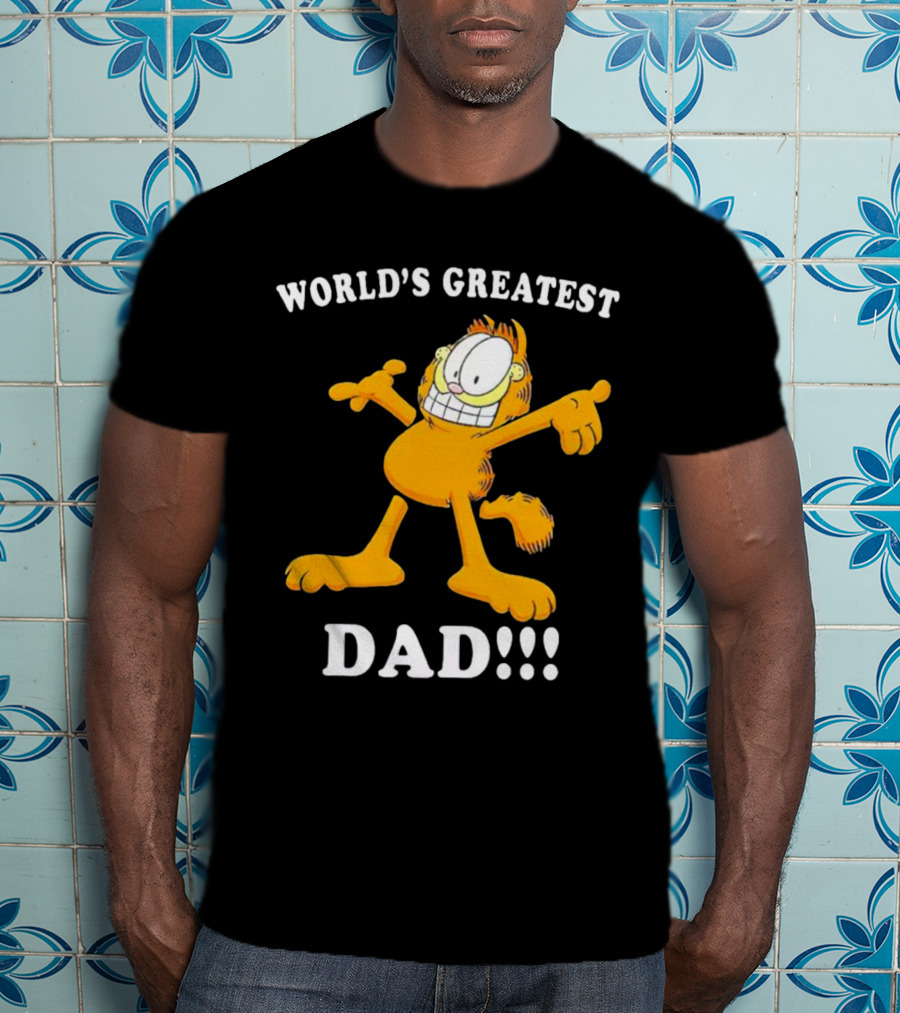 World's Greatest Dad Garfield Enthusiastic Pose T-Shirt