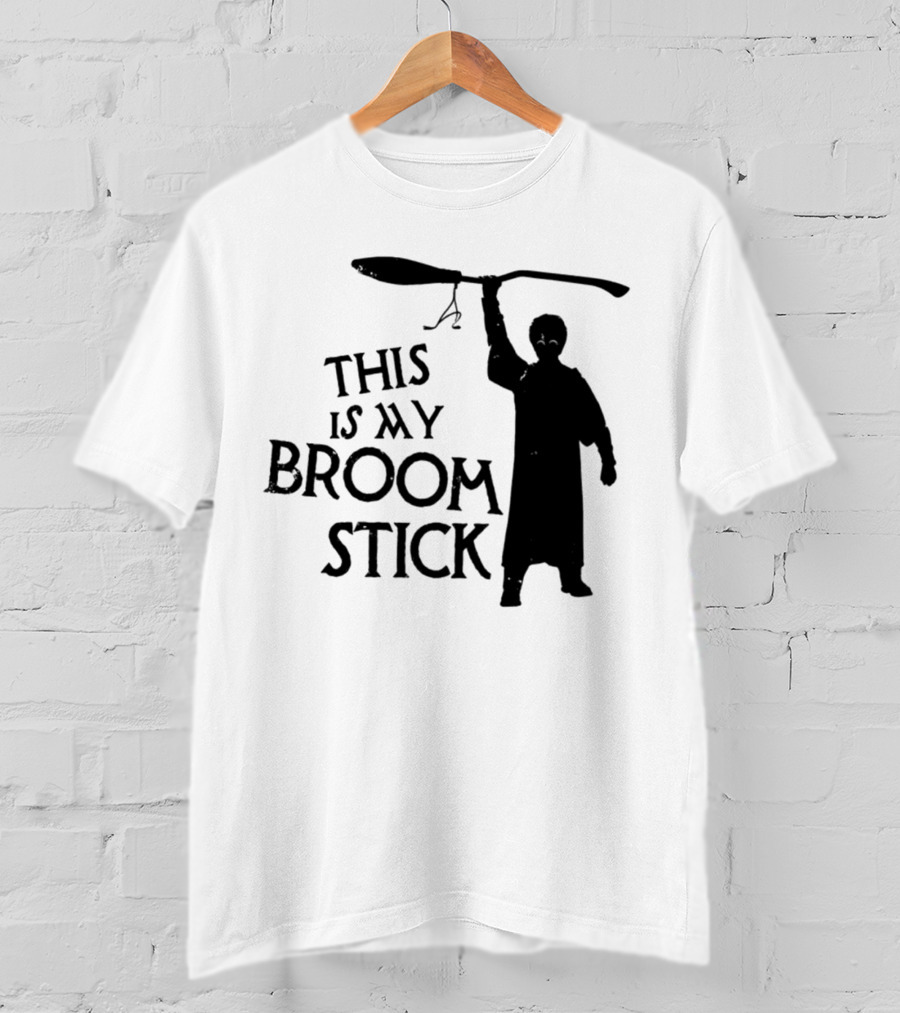 This Is My Broom Stick Silhouette Wizard T-Shirt