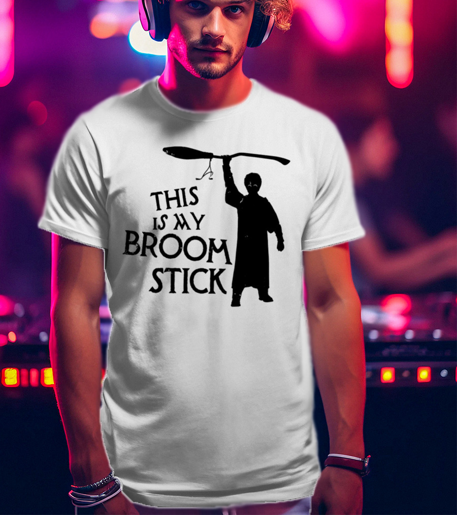 This Is My Broom Stick Silhouette Wizard T-Shirt