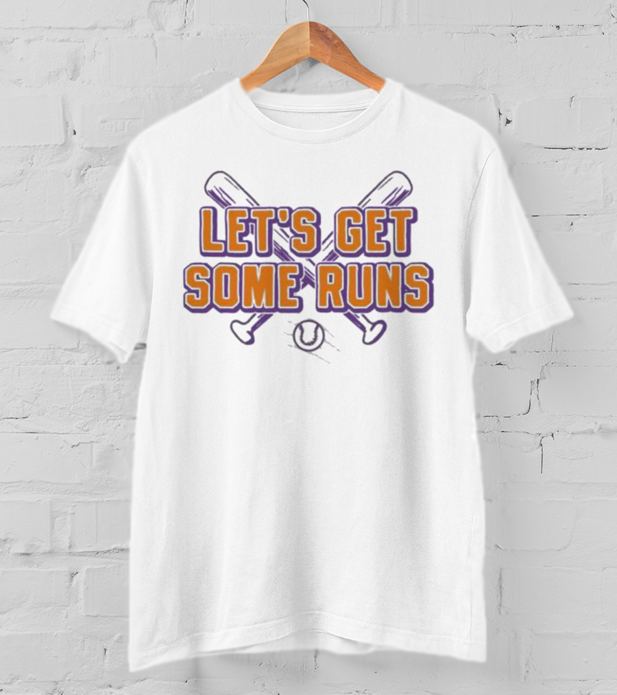 Clemson Tigers Let's Get Some Runs Baseball Bats And Ball T-Shirt