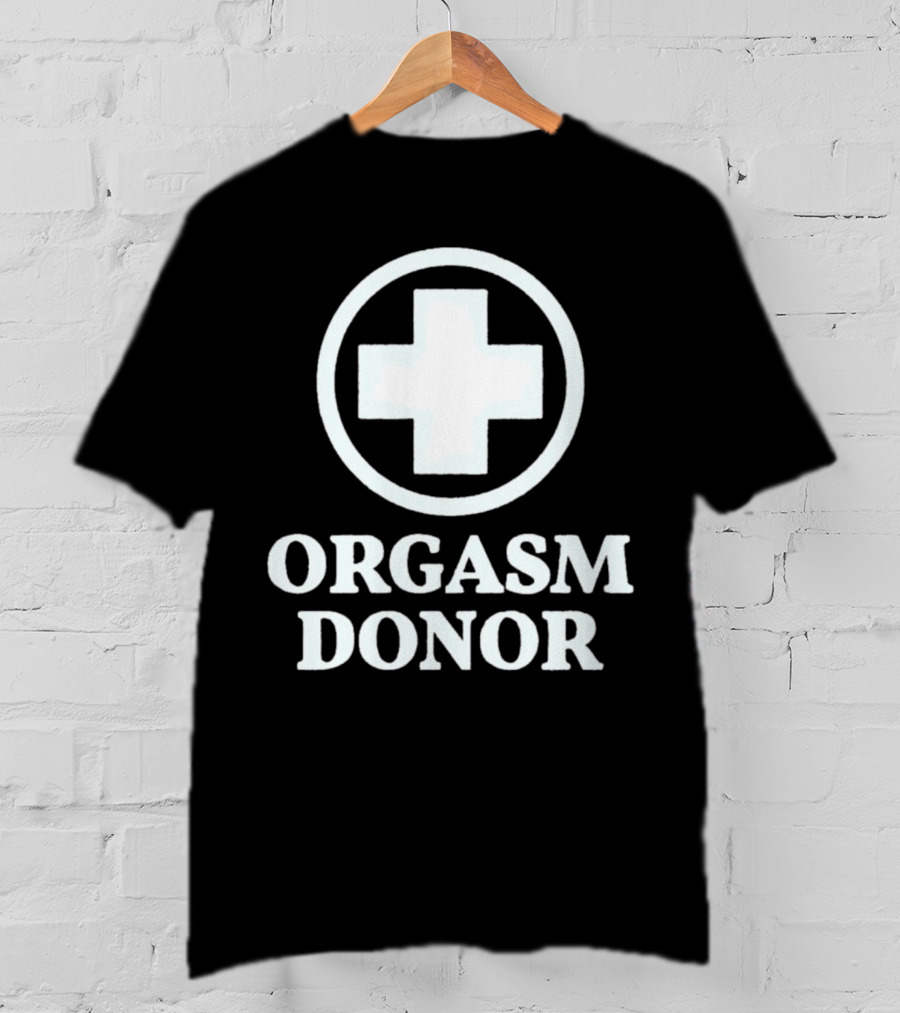 Orgasm Donor White Cross Circle T-Shirt
