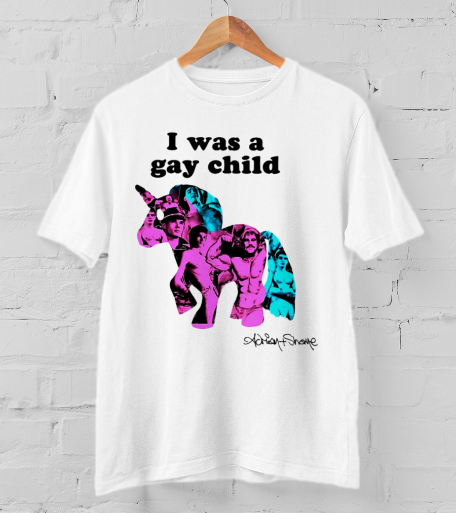 Adrian And Shane I Was A Gay Child Unicorn Collage T-Shirt