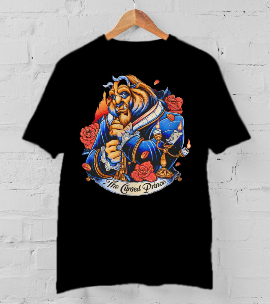 The Beast The Cursed Prince Roses And Candle Companion Scene T-Shirt