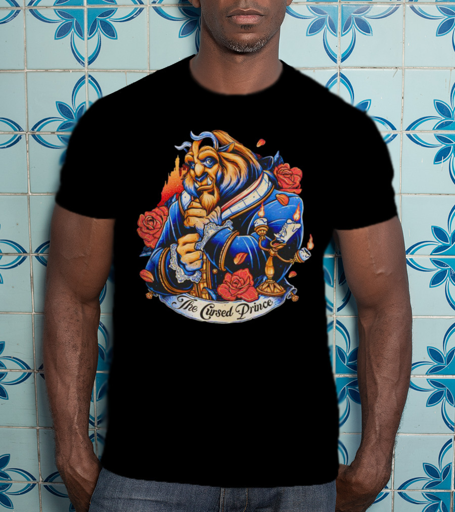 The Beast The Cursed Prince Roses And Candle Companion Scene T-Shirt