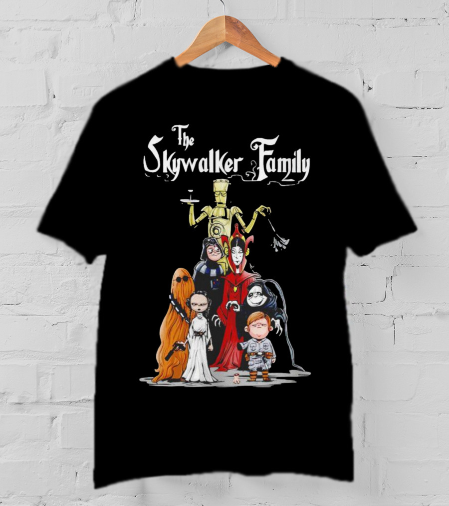 Star Wars Meets Addams Parody Mashup With Skywalker Family Twist T-Shirt