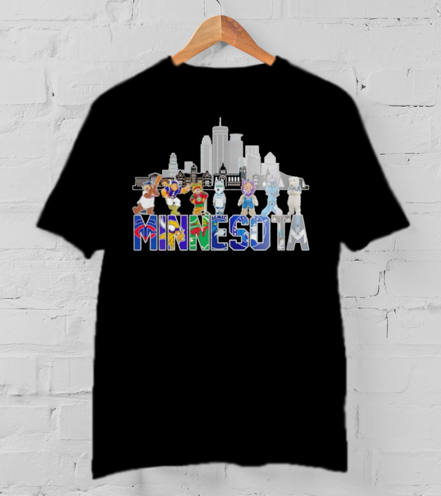 Minnesota Sports City Mascots Skyline T-Shirt