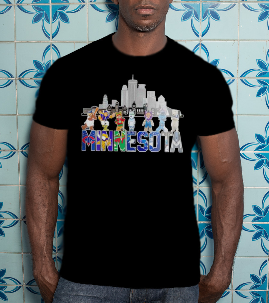 Minnesota Sports City Mascots Skyline T-Shirt