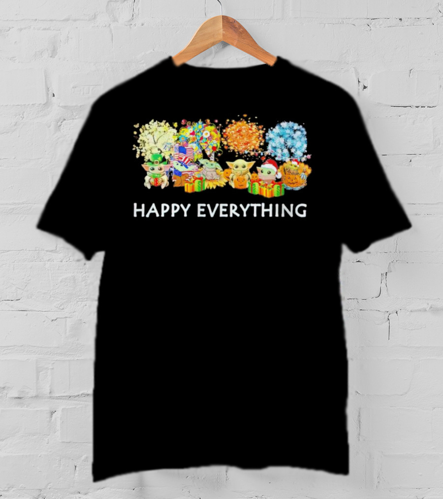 Baby Yoda Happy Everything Holiday T-Shirt