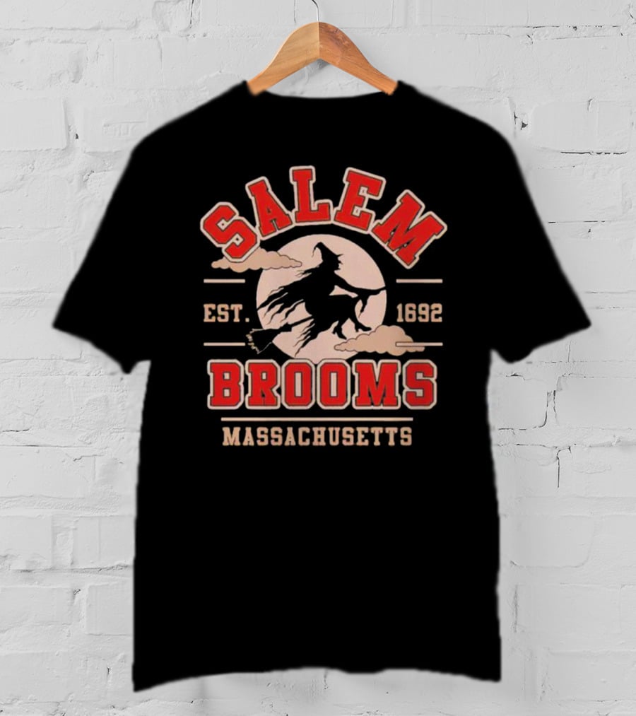 Salem Brooms Witch Flying Est 1692 Massachusetts T-Shirt