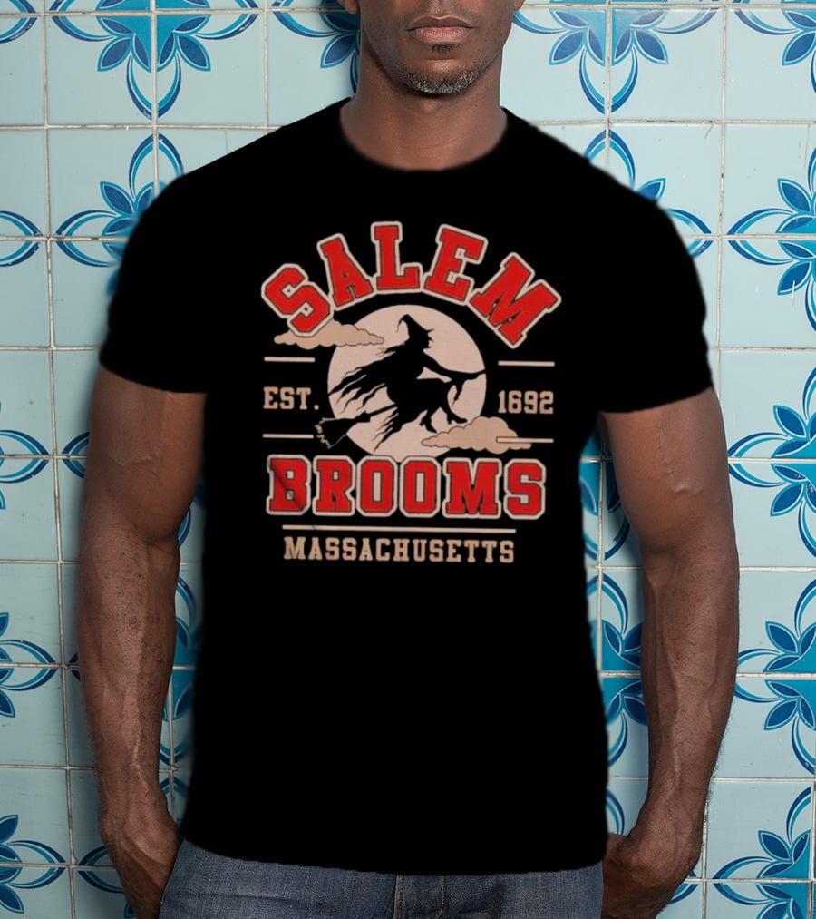 Salem Brooms Witch Flying Est 1692 Massachusetts T-Shirt